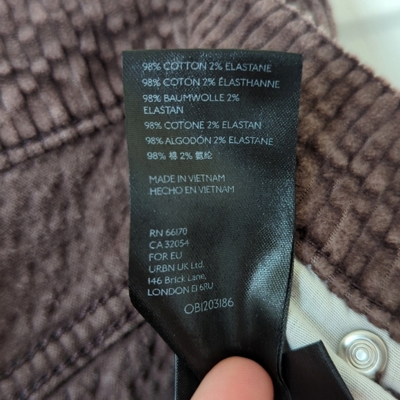 BDG Urban Outfitters Bubble Corduroy High Rise Baggy Tapered Leg Pants Brown 26 - Picture 9 of 15